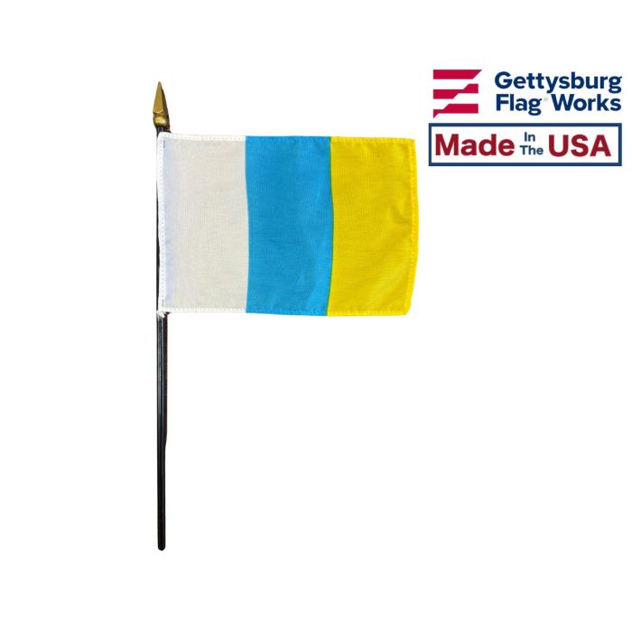 Canary Islands Stick Flag Made in the USA by Gettysburg Flag Works