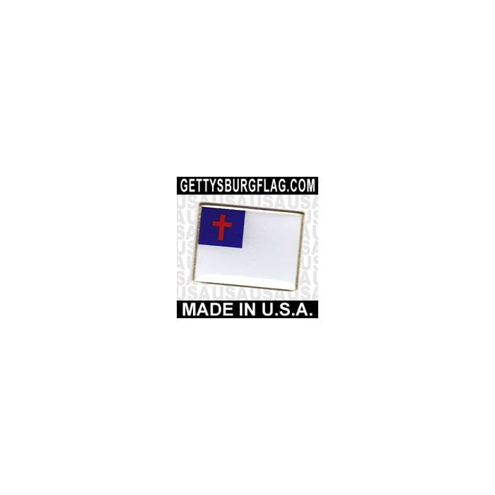 Christian Lapel Pin (Single Rectangle Flag)