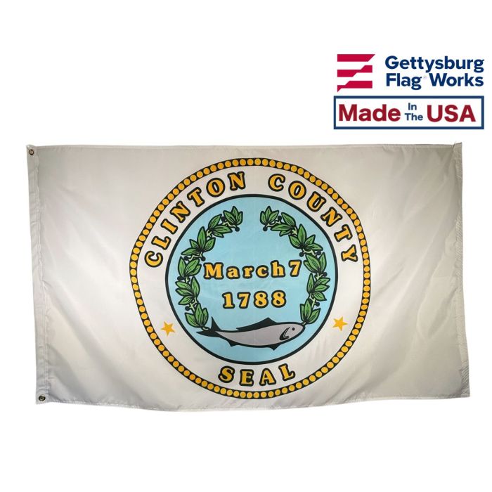 Clinton County, NY Flag Made in USA by Gettysburg Flag Works