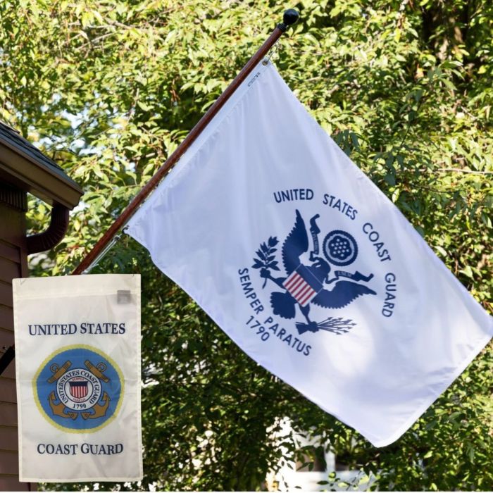 coast guard flag and garden flag