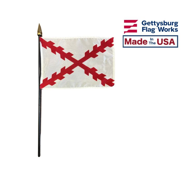 Cross of Burgundy Stick Flag Made in the USA by Gettysburg Flag Works