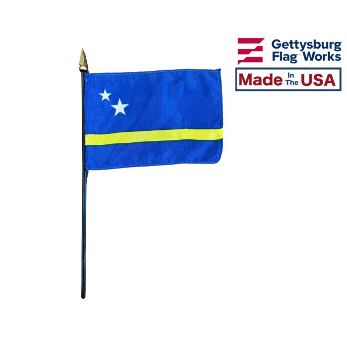 Curacao Stick Flag Made in the USA by Gettysburg Flag Works