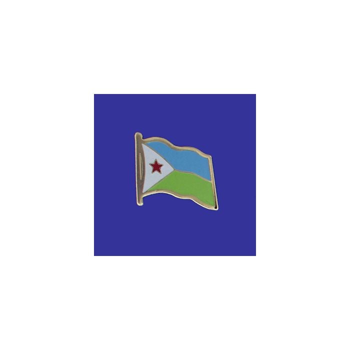 Djibouti Lapel Pin (Single Waving Flag)