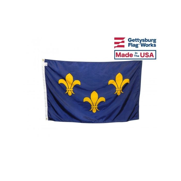 French Fleur-De-Lis Flag (3 Blue) 