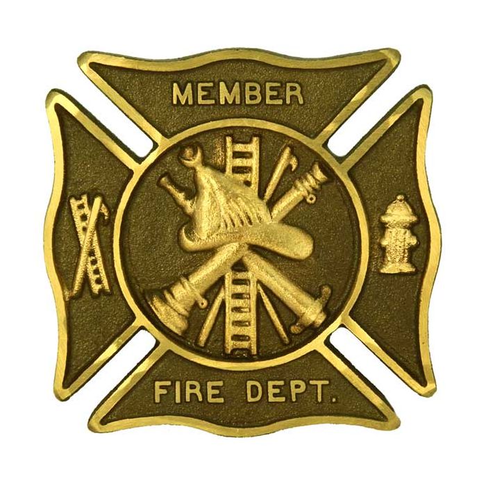 Fire Department Premium 6" Bronze Grave Marker 