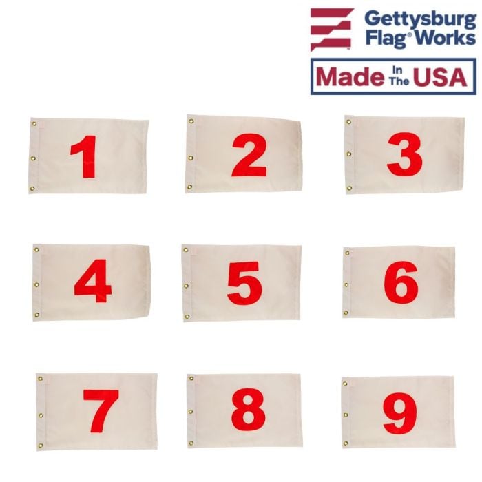 Golf Flag Set 1-9 numbered