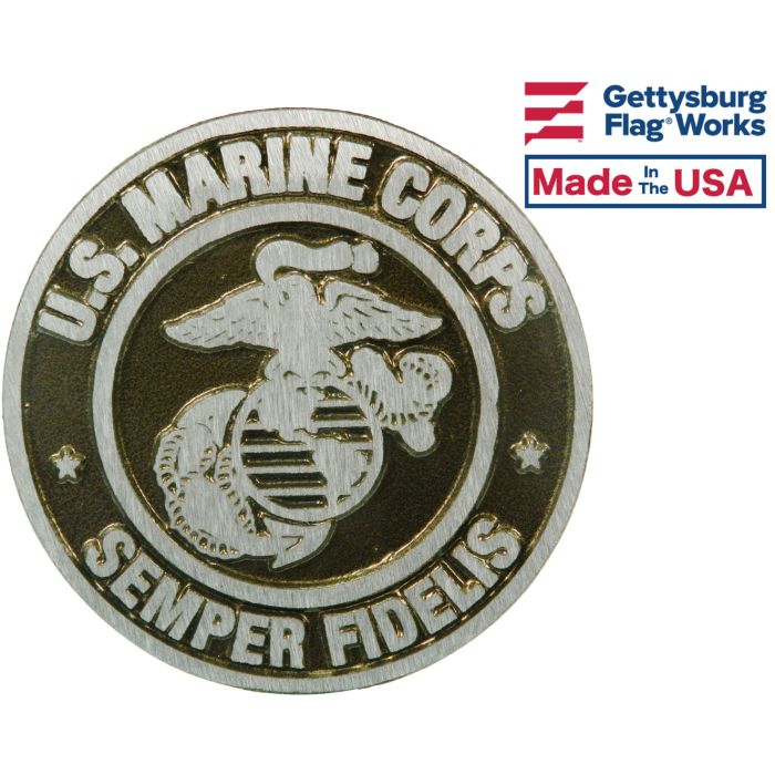Marine Corps Grave Marker for Veterans - Aluminum, Made in USA