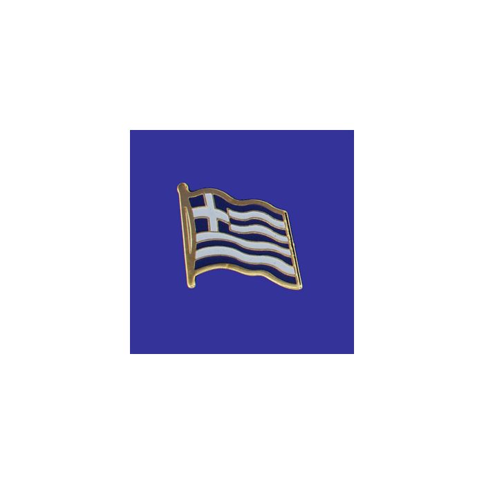 Greece Lapel Pin (Single Waving Flag)