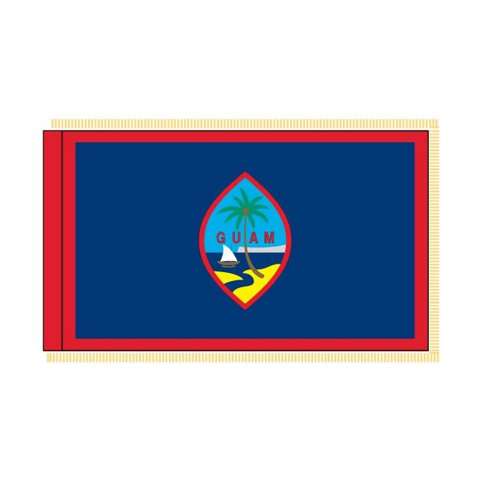 Guam Flag, Nylon, Pole Sleeve & Fringe - 3x5'