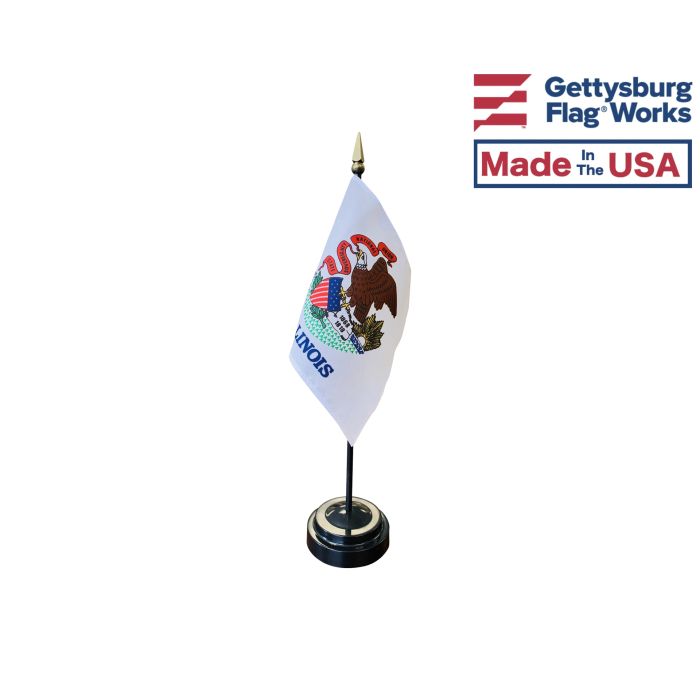 Illinois State Stick Flag - 4x6"