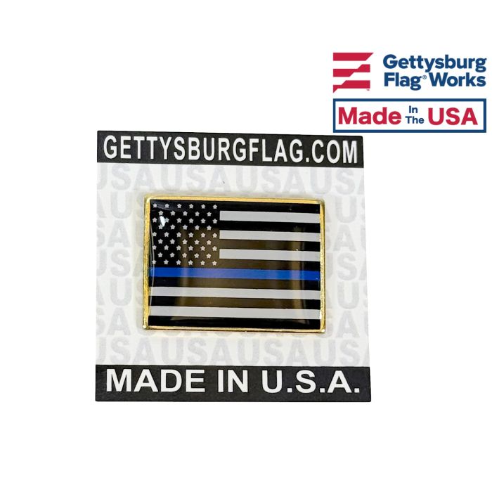 Thin Blue Line Rectangle Lapel Piin
