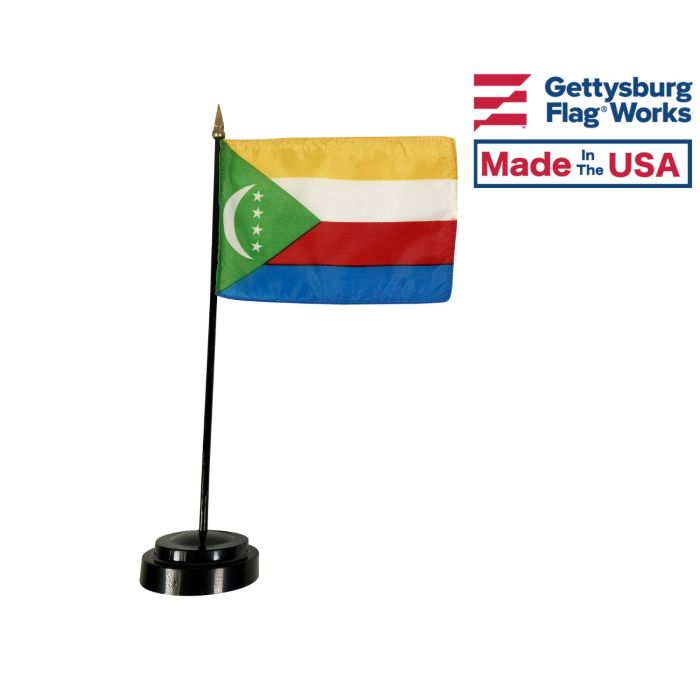 Comoros Stick Flag - 4x6"
