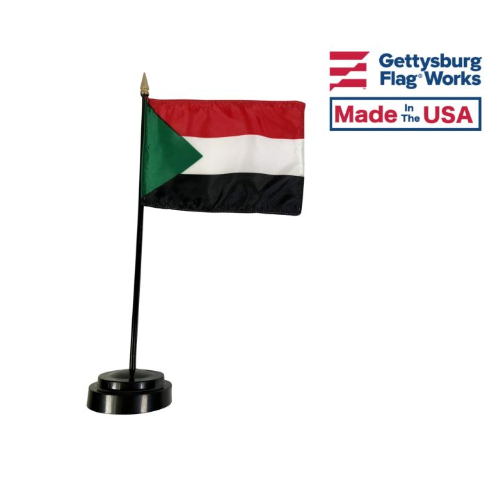 Sudan Stick Flag - 4x6"