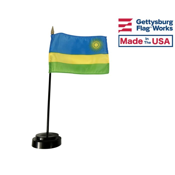 Rwanda Stick Flag - 4x6"