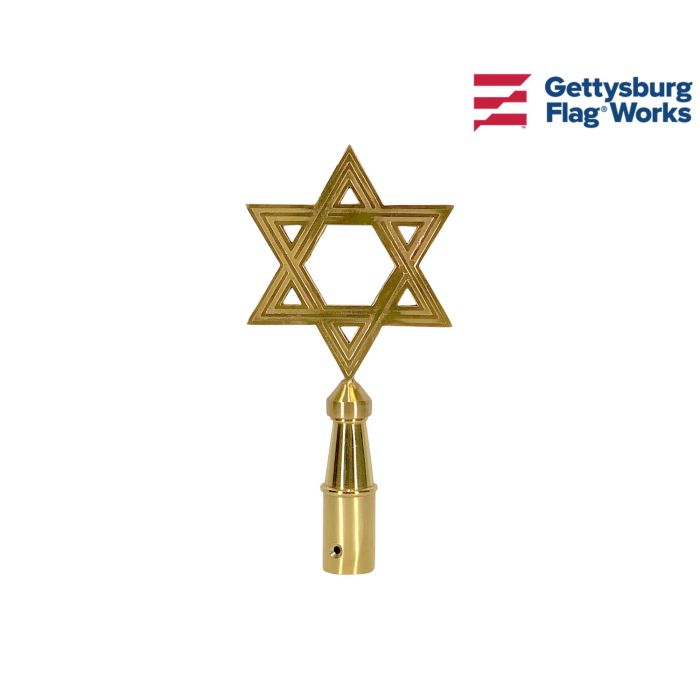 Star of David Gold Finial Indoor Flag Topper