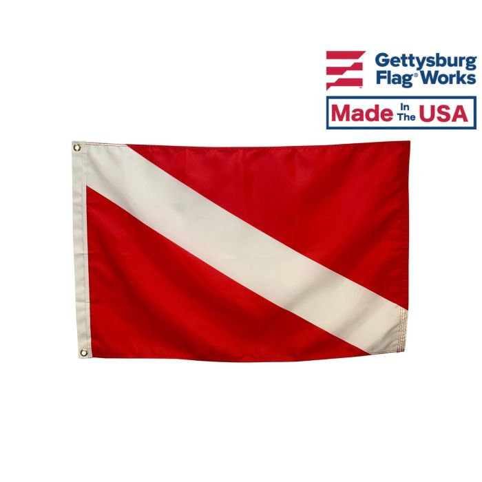 Diver Down - Skin Diver Scuba Boat Flag Made in the USA by Gettysburg Flag Works