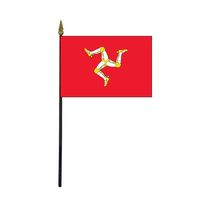 Isle of Man Stick Flag - 4x6"