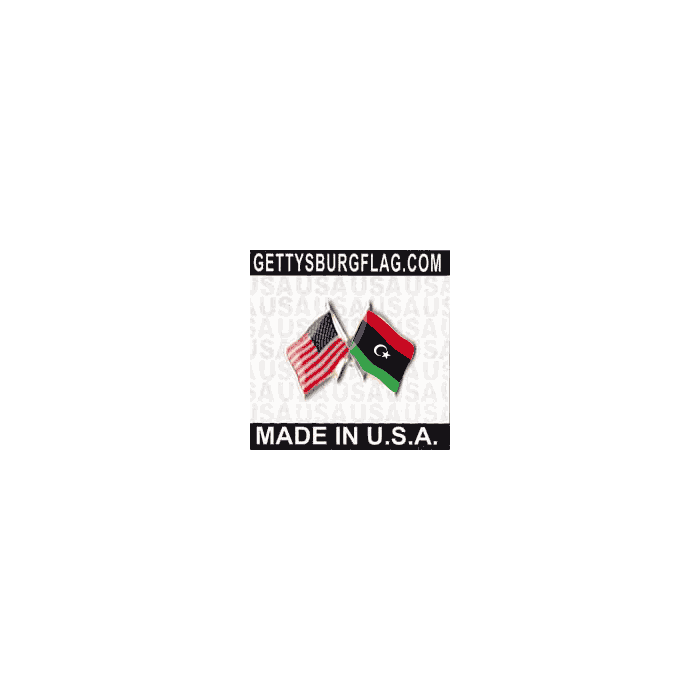 Libya Lapel Pin (Double Waving Flag w/USA)
