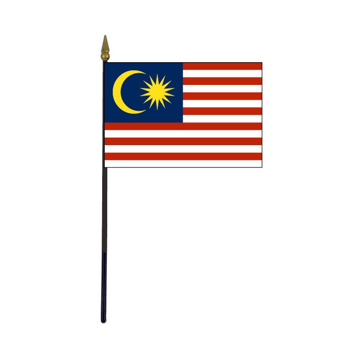 Malaysia Stick Flag - 4x6"