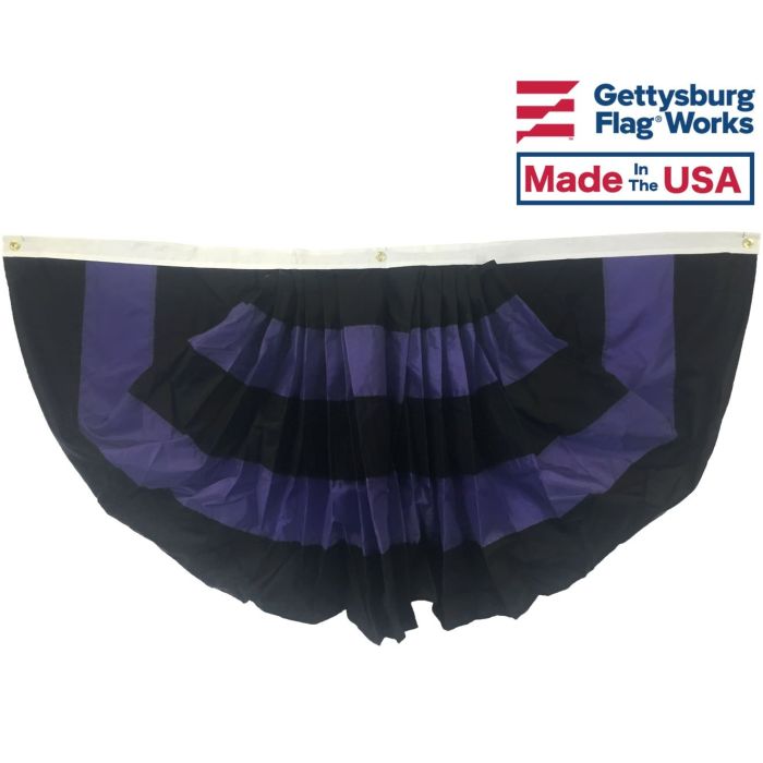 Pleated Mourning Fan, Sewn Nylon Stripes