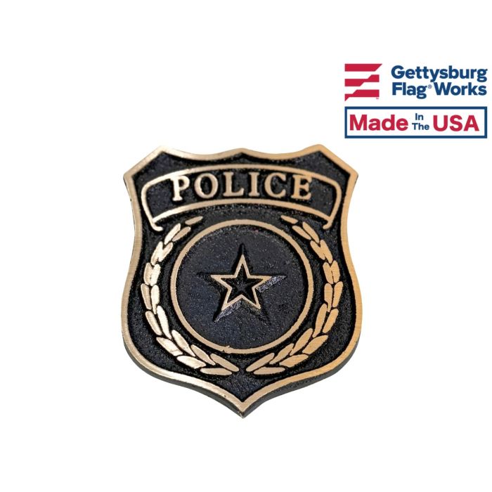 3" Police Memorial Bronze Medallion - Adhesive Backed 3" Diameter (approx. sizing)