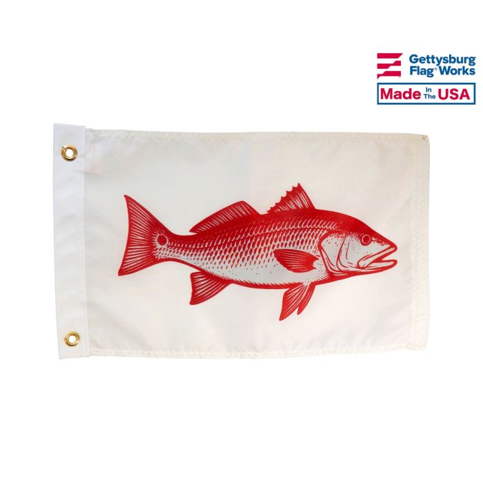 12x18" Red Drum "Red Fish" Flag - Sport Fishing Boat Flag