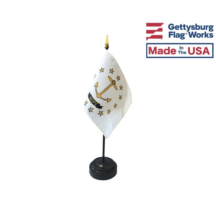 Rhode Island State Stick Flag - 4x6"