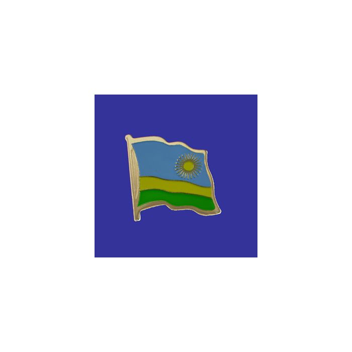 Rwanda Lapel Pin (Single Waving Flag)