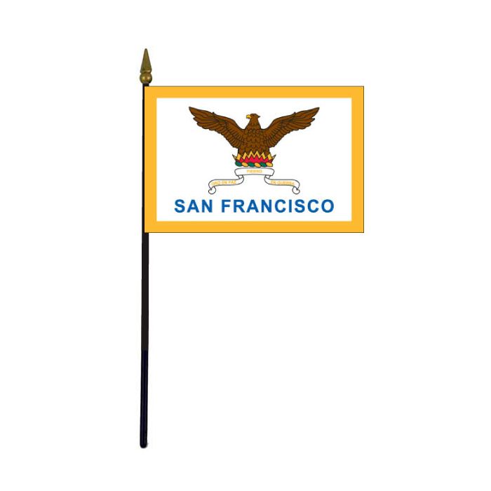 San Francisco City Stick Flag (CA, USA) - 4x6"