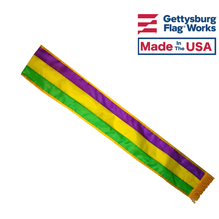 6' Mardi Gras Tri-Color Parade Sash