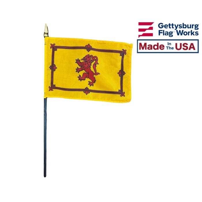 Scotland Lion Stick Flag Made in the USA by Gettysburg Flag Works