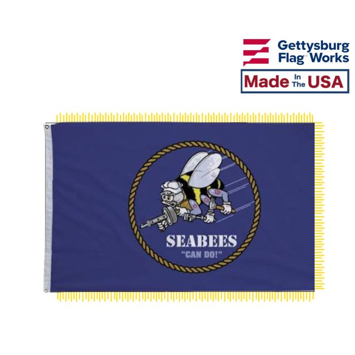 U.S. Navy Seabees - Indoor & Parade Flag Made in the USA by Gettysburg Flag Works