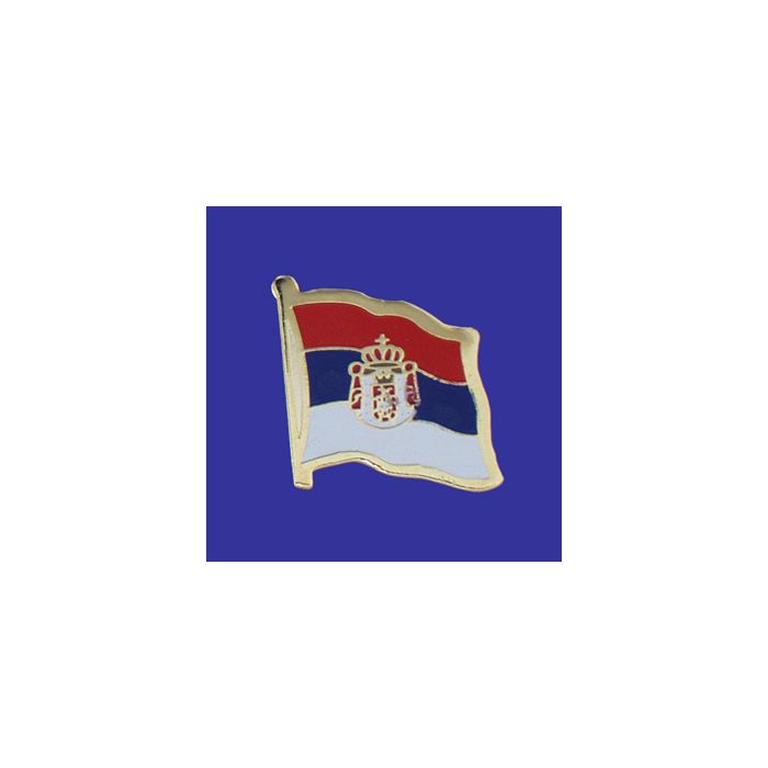 Serbia (seal design) Lapel Pin (Single Waving Flag)