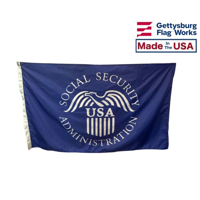Social Security Administration Flag Made in the USA by Gettysburg Flag Works