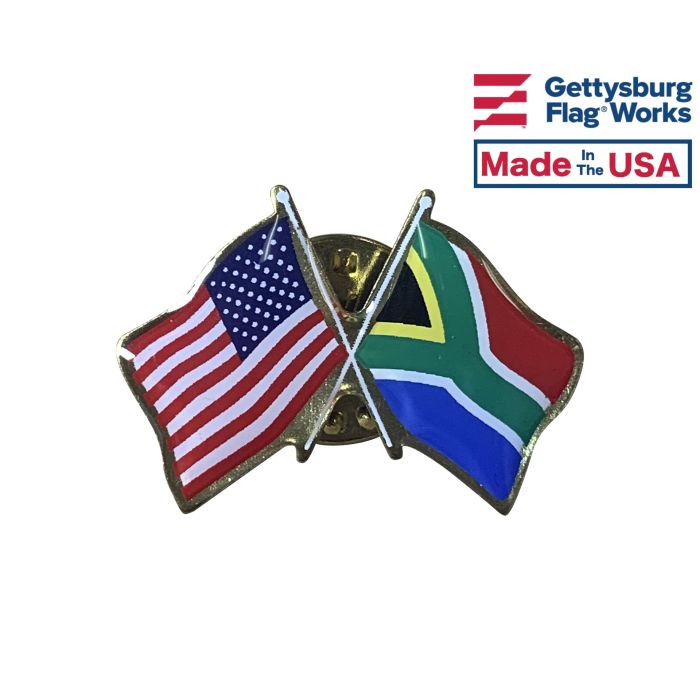 South Africa Lapel Pin (with US Flag)