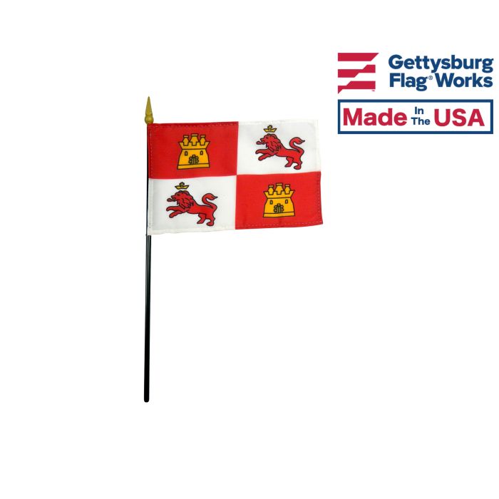 Spain Stick Flag (Royal Standard " Lions) - 4x6"