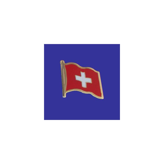 Switzerland Lapel Pin (Double Waving Flag w/USA)
