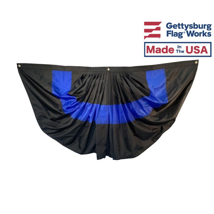 Thin blue line pleated fan 