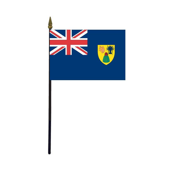 Turks & Caicos Stick Flag - 4x6"