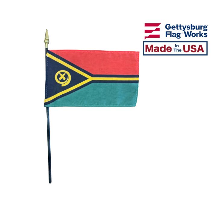 Vanuatu Stick Flag Made in the USA by Gettysburg Flag Works