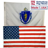 Massachusetts & Battle-Tough® American Flag Combo Pack