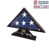 Veteran Flag Case with Medal and Coin Display