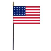 American, 33 Stars Stick Flag - 4x6"