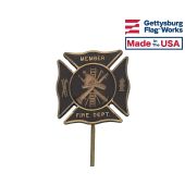 Fire Department Premium 6" Bronze Grave Marker 