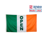 Irish Shamrock "OPEN" Flag 
