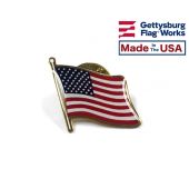 American flag waving lapel pin 