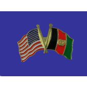Afghanistan Lapel Pin (Double Waving Flag w/USA)