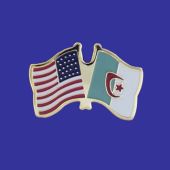 Algeria Lapel Pin (Double Waving Flag w/USA)