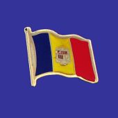 Andorra (seal design) Lapel Pin (Single Waving Flag)