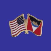 Antigua & Barbuda Lapel Pin (Double Waving Flag w/USA)